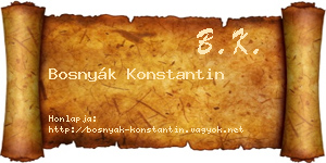 Bosnyák Konstantin névjegykártya